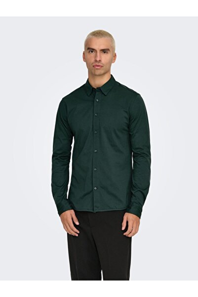 Only & Sons Onsrobin B/U Ls Stretch-Shirt – Noos Frml 22031023 , Darkest Spruce