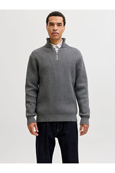 R.D.D. ROYAL DENIM DIVISION Strickjacke mit Viertelreißverschluss RDD Einfarb...