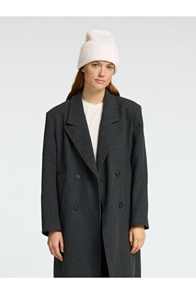 Selected Femme Mütze Geripptes Wollgemisch