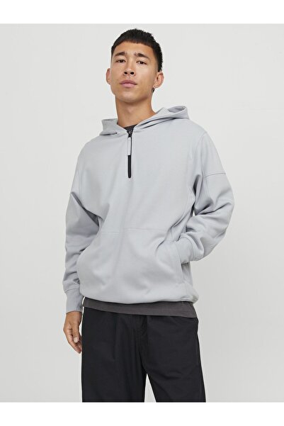 Jack & Jones Sweatshirt mit halbem Reißverschluss Einfarbig Sweatshirt mit ha...