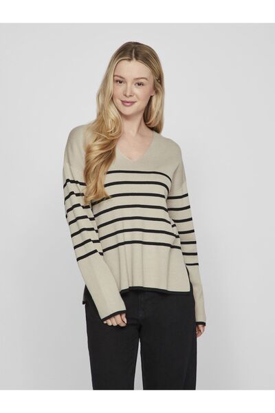 VILA Strickpullover V-Ausschnitt