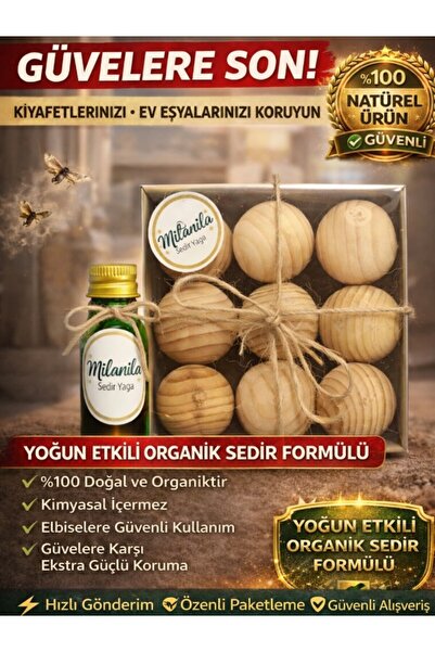 MilaNila Sedir Küp Güve Kovucu Doğal Güve İlacı Güve Stop Güve Sedir Yağı Top...