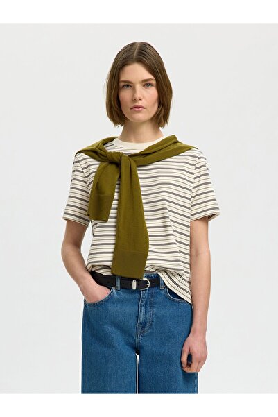 SELECTED T-Shirt Gestreiftes Boxy fit