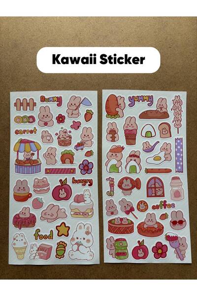 hdsticker 62 Adet Kawaii Cute Book Planner Laptop Defter Ajanda Çıkartma Bull...