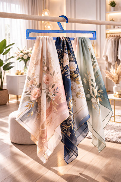 ozzen KIRILMAZ MAVİ Şal Askısı -eşarp Askısı- Atkı Askısı Dikdörtgen 10'lu Paket