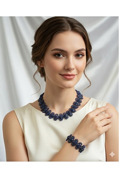 Ceciletta El Yapımı Kristal Kolye Ve Bileklik Takımı