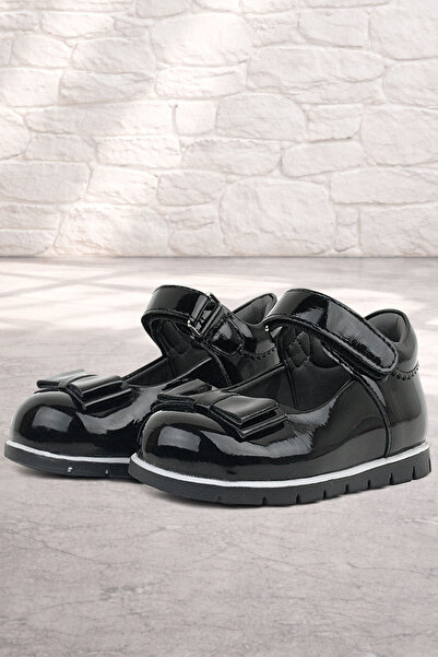 Rakerplus Black Patent Leather Bow Baby Girl Ballet Shoes