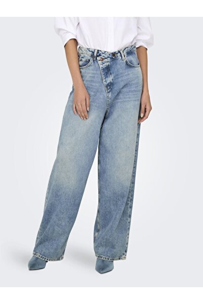 ONLY Jeans mit weitem Bein ONLECHO Mittlere Taille Weiter Beinschnitt Jeans