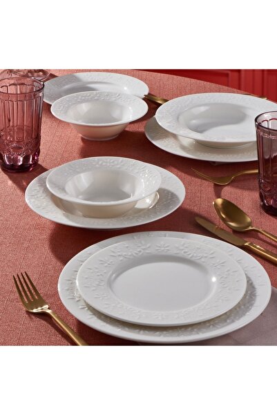 Güral Porselen Dilruba 24 Parça 6 Kişilik Bone Yemek Takımı