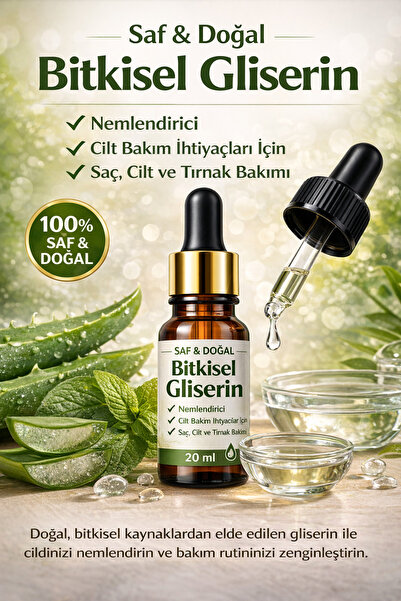 BİORGANİX %100 Saf Bitkisel Gliserin 20 ML – Nemlendirici Cilt, Saç ve Kozmet...