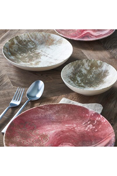 Güral Porselen Camelia 24 Parça 6 Kişilik Bone Yemek Takımı - 1528
