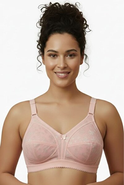 Brashop Σουτιέν γυναικείο Dusty Rose Plus Size C Cup Minimizer - Με σχέδιο, χ...