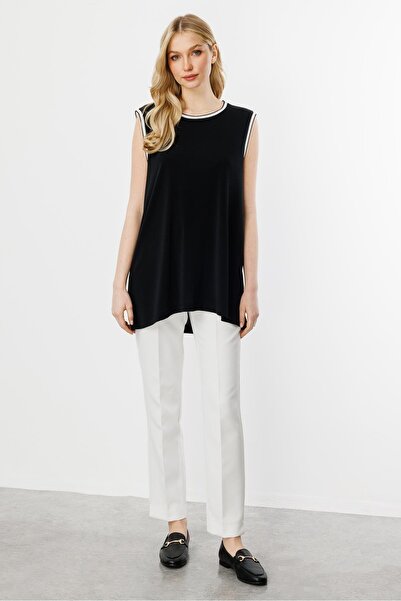 Butik Triko Mutlu Ertan Women's Ribbed Combination Undershirt Black 30372