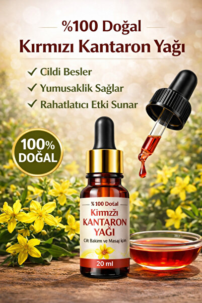 BİORGANİX Kırmızı Kantaron Yağı 20 ML – %100 Doğal Kantaron Yağı Cilt Bakım v...