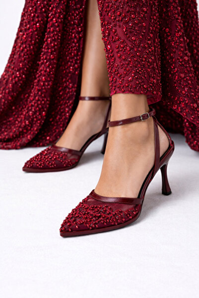 ACMZ SHOES bridal fileli el işçiliği boncuk ve nakış ayakkabı