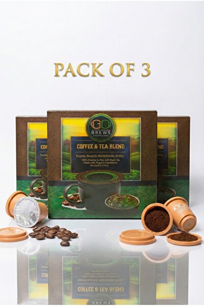 GO BREWS Instant Coffee and Tea Blend Pods, Pack of 3 - 75 Pods