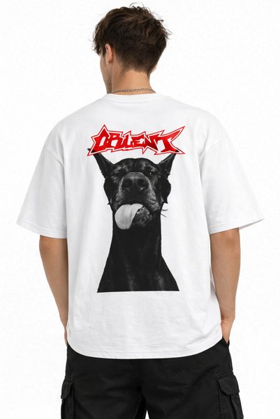 YOLO STREET White Oversized Printed Men's T-Shirt