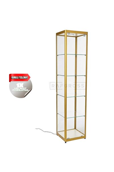 RAFAX Kurulu Teslimat,Camlı Dolap, Camlı Vitrin, Koleksiyon Dolabı,40x40xh:180