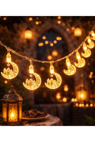 Mutluanlar Hediyelik 1,5 Metre 5 Ledli Mini Ramazan Hilal Süsü Namaz Köşesi 5...