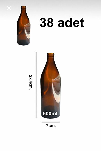Şişecam Amber 500 ml Cam Ecza Şurup Boş Cam Şişe Ecza Şişesi 38 Adet