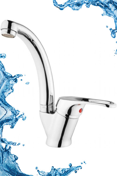 BCA Armatür Mix Kuğu Kısa Borulu Lavabo Bataryası Aç Kapa Çift Su Girişli