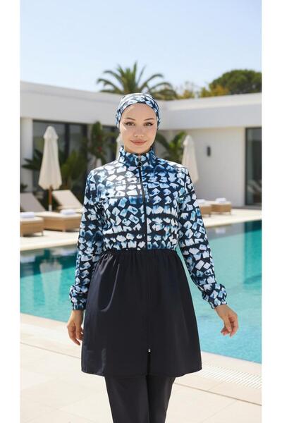 TrendModessa Μαγιό Rabia Beachwear Swim Hijab με ρυθμιζόμενη ζώνη στη μέση, ε...