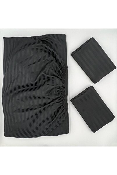 pınarhome collectıon ملاءة جاهزة من الساتان + غطاء وسادة مغطى (عمق الزاوية ال...