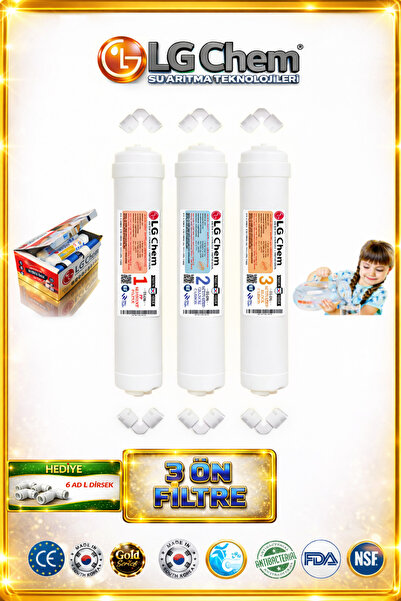 LG Chem 3 Ön Inline Filitre Seti.tüm Kapalı Kasa Cihazlara Uygundur.dirsekler...