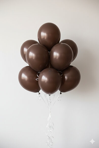 Deniz Party Store بالون لاتكس بني شوكولاتة 10 قطع 12 بوصة