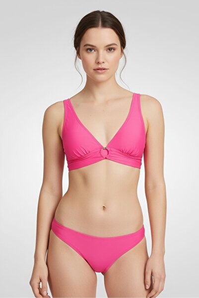 Michael Kors بيكيني مبطن من قطعتين للنساء، الجزء العلوي والسفلي، وردي