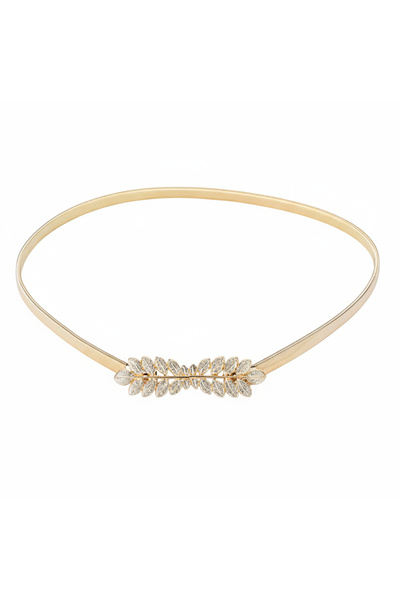 OEM Curea elastică metalică pentru femei, stil elegant, cataramă cu model fru...