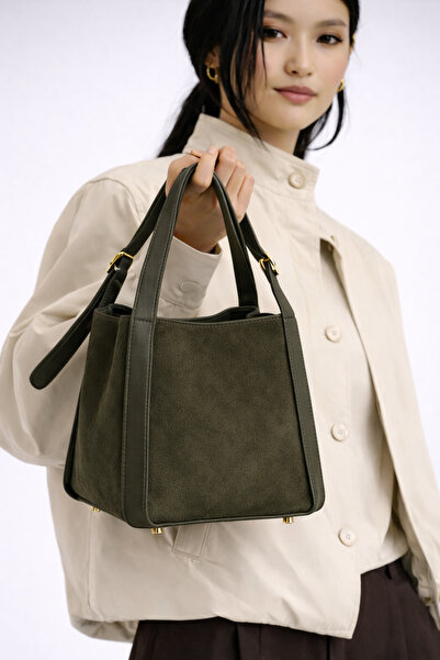 mèche atelier since 2024 Geantă de mână și de umăr din piele intoarsa pentru ...