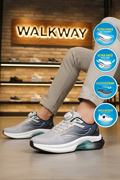 WALKWAY Сірі спортивні черевики для чоловіків з сірою пінопластовою підошвою ...