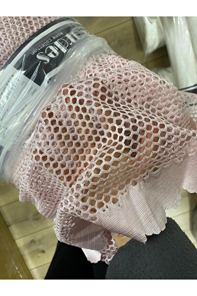 Belvedere Decorative Mesh Tulle Curtain |   Pink |   1X3 Dense Pleat |   Modern Textured Design |   Modern Living Room Curtain