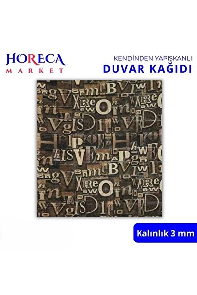 HORECA MARKET Kendinden Yapışkanlı Duvar Kağıdı Panel Strafor Köpük Koyu Kahv...