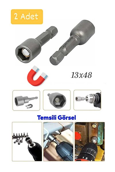 ÇEÇEN HOME (2 Pieces) Magnetic Nut Tightening Adapter - 13mm X 48 Nut Adapter