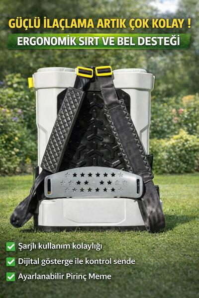 HDF Eco Pump Lityum Bataryalı Şarjlı İlaçlama Makinesi - 16 Litre - Otomatik Karıştırıcılı (Mixer)