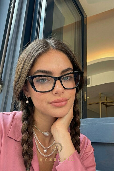 Eyesofia Occhiali Vintage Women's Black Framed Blue Block Blue Light Filter G...