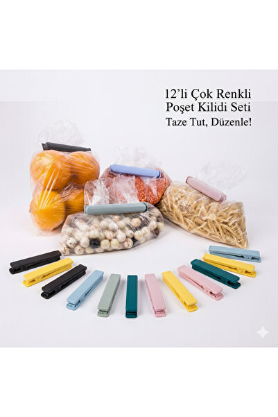 Genel Markalar 12 'li Poşet Kilidi,Kıskacı, Tutucu