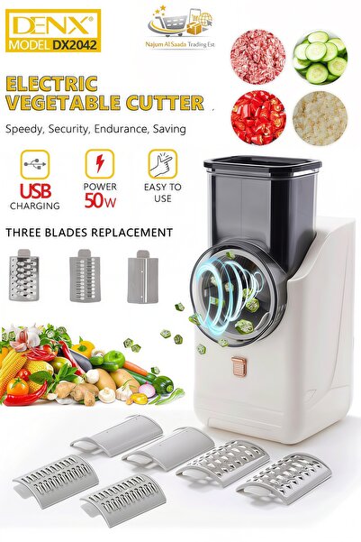 Generic DENX Electric Vegetable Cutter & Cheese Grater, USB Rechargeable Food...