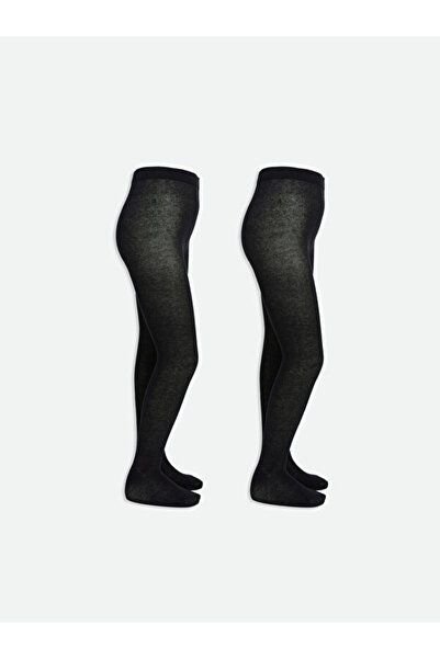 LC Waikiki Rmz Gi̇yi̇m Farkiyla Plain Girls' Pantyhose 2-Piece Set