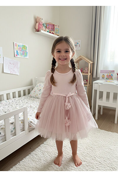 Retro Women Специална рокля за момичета за рожден ден с дълги ръкави, светлор...