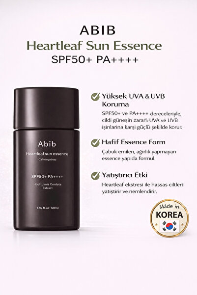 JEJUDO Abib Heartleaf sun essence Calming drop- Güneş serumu 50ml