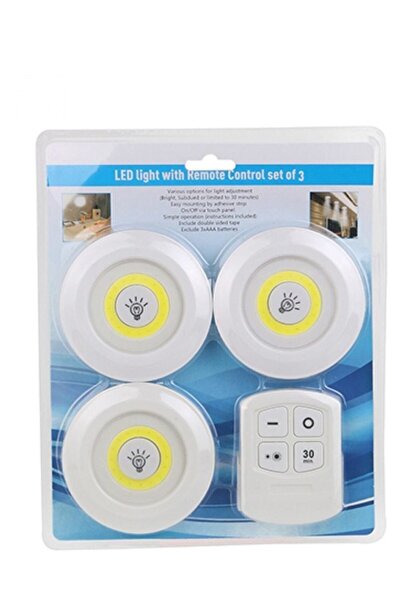 Genel Markalar 0,3 Watt Uzaktan Kumandalı Kablosuz 3'lü Led Spot Lambalar Ürü...