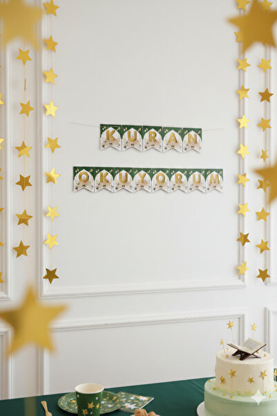 Deniz Party Store YEŞİL KREM KUR'AN OKUYORUM UZAR YAZI