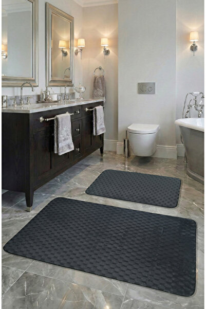 FeelHome مجموعة سجادة حمام من الخيزران غير قابلة للانزلاق، ناعمة للغاية، فائق...
