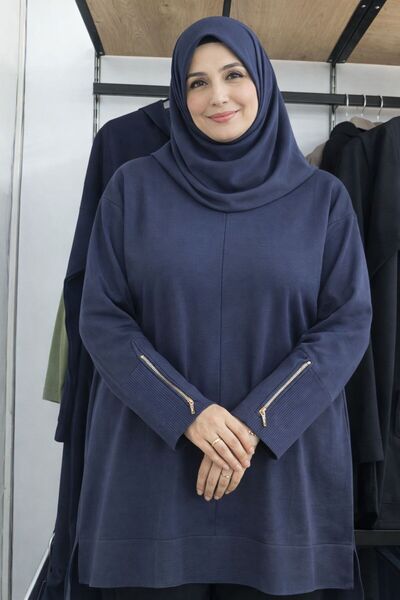 KADO Triko Kol Fermuarlı tunik