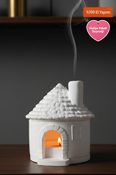 Arteliss Bacalı Mum Evi | Dekoratif Tasarım Tealight Mumluk Işık Ev | Minimal...
