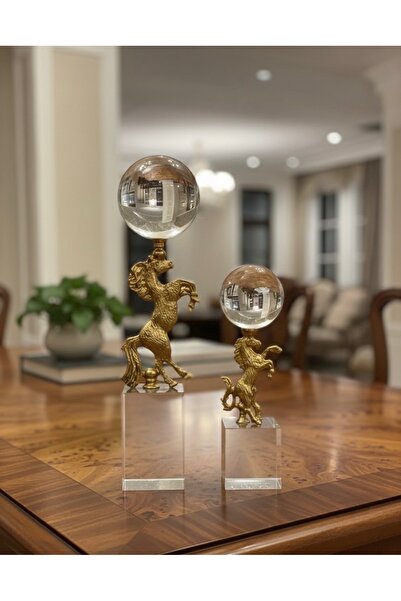 Makkam Home Kristal Cam Küreli Masa Üstü Ev veya Ofis Dekoru İçin Prestij Ser...