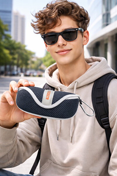 TED GORDON Unisex Özel Tasarım Gri Renk Kancalı Spor Gözlük Kabı